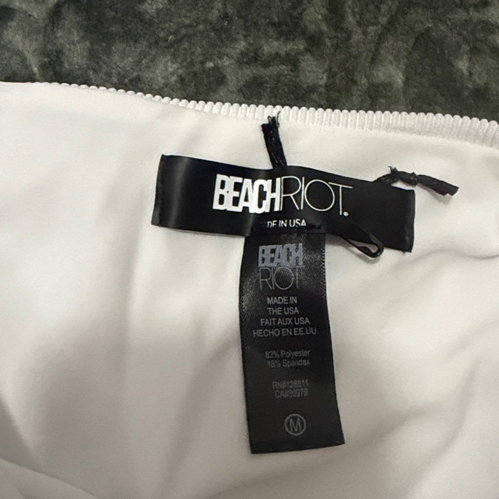 Beach Riot White One-Shoulder Ribbed One-Piece Swimsuit - Picture 2 of 3